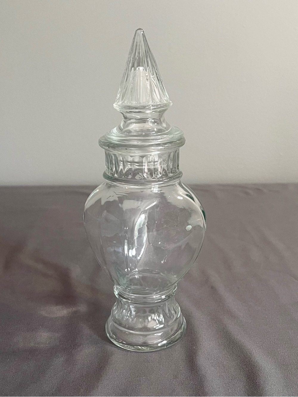 VTG Wheaton Apothecary Jar W/ Pointed Spire Lid Candy Dish 9.5”
